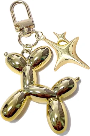 LAEKOU Cute Star Balloon Dog Keychain, Y2K Bag Charms Keychains Accessories for Women, Aesthetic Key Chain