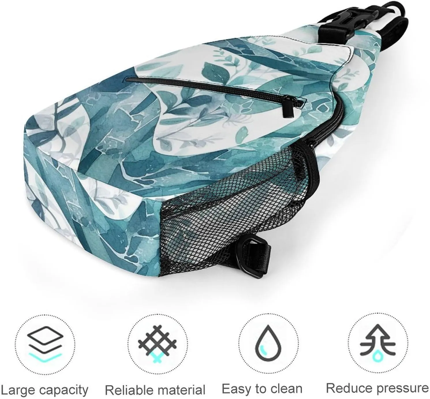 Lightweight Chest Bag Crossbody Bag Leaf Snake Sling Backpack for Women Men Sports Travel