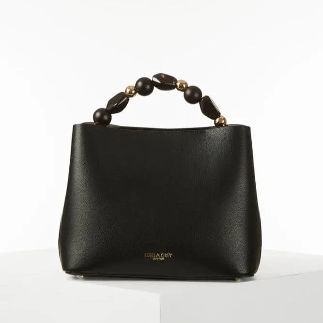 Luella Grey Danielle Beaded Handle Crossbody Tote in Black
