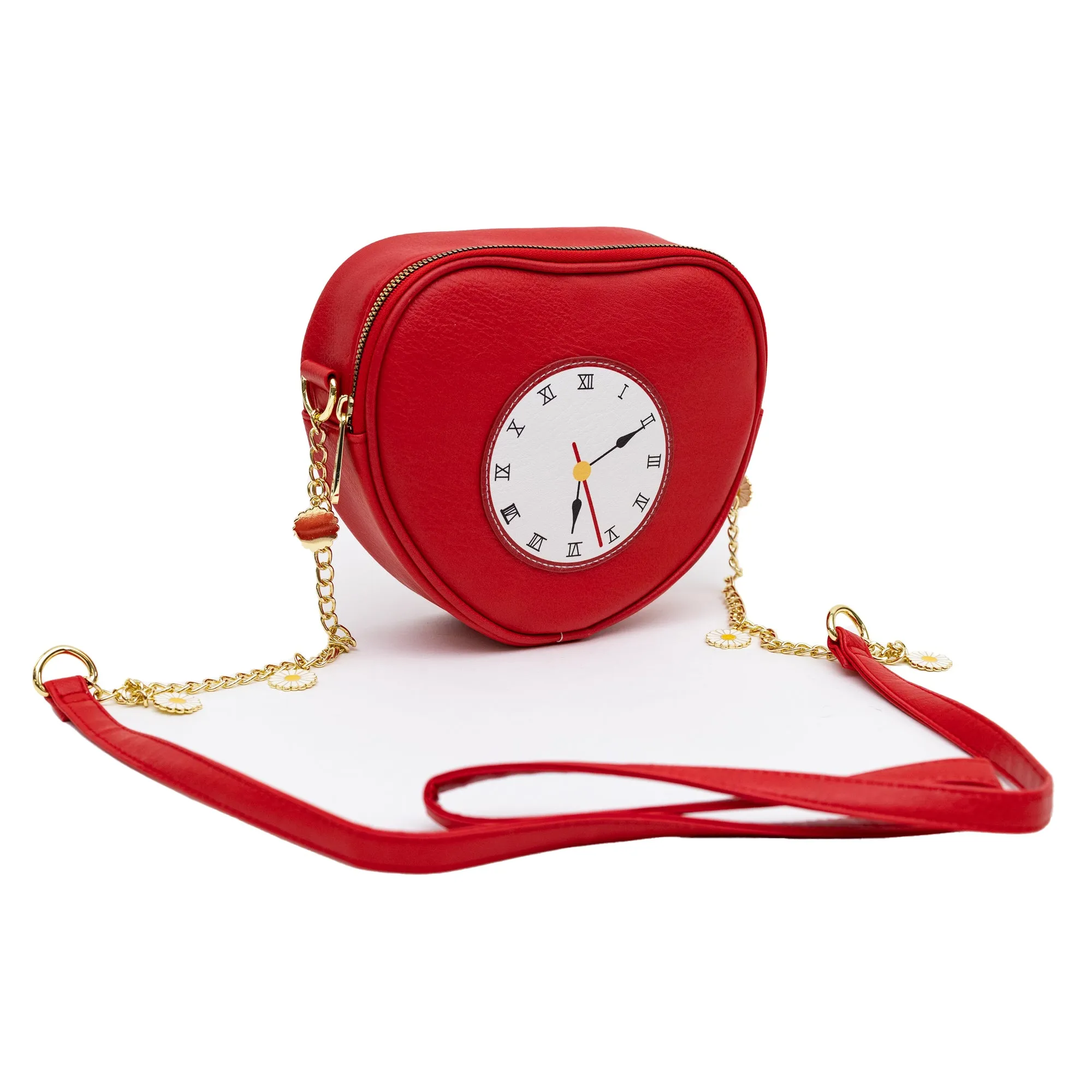 Movies Bag, Cross Body, The Wizard of Oz Tin Man Heart Clock Replica, Red, Vegan Leather