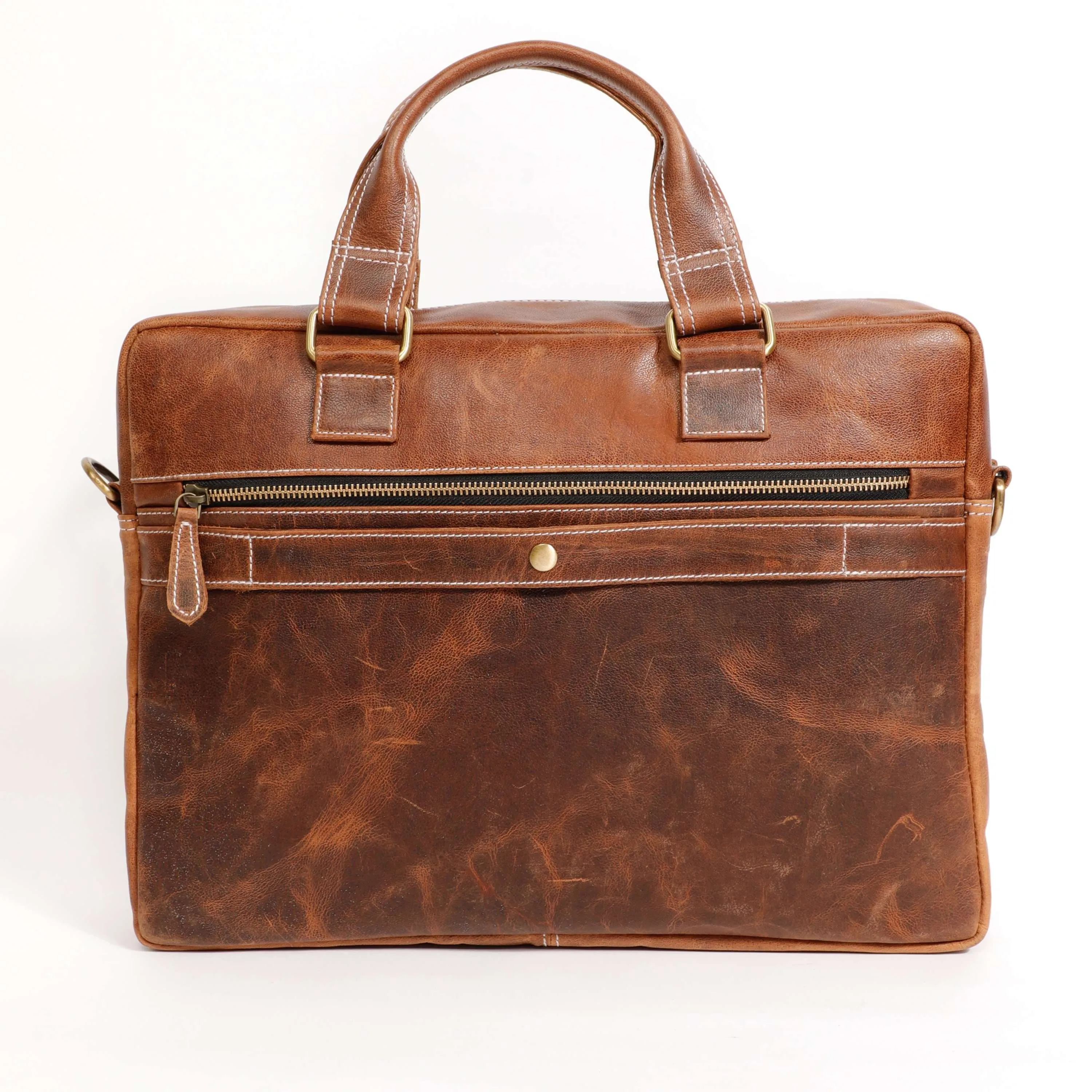 Multi Pocket Leather Laptop Bag