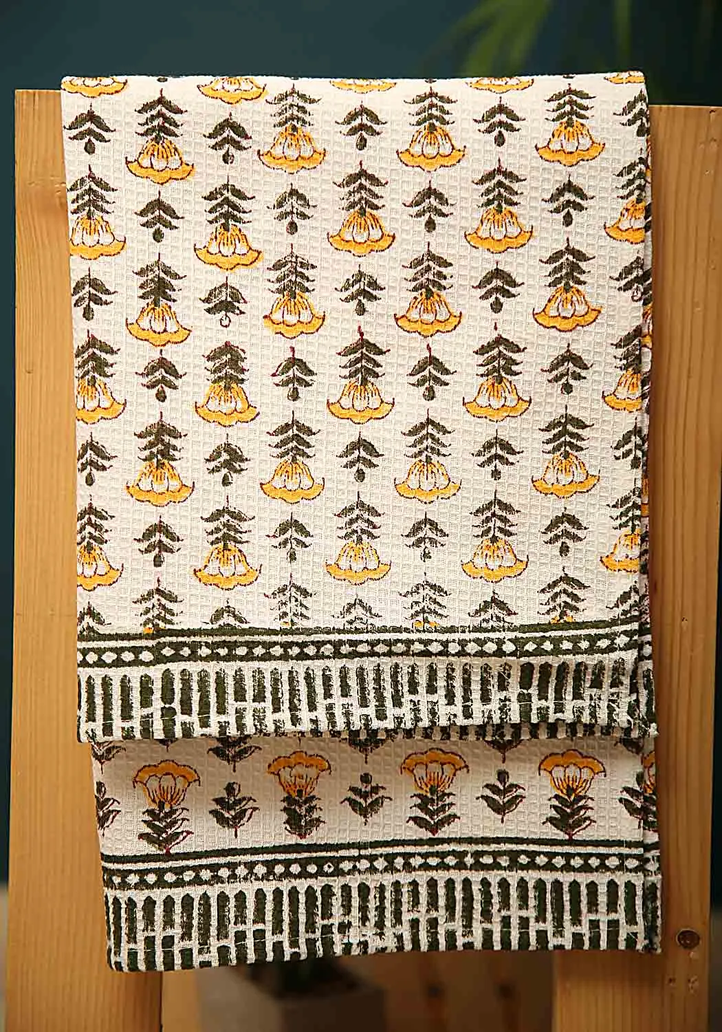 Olive Grace Block Print Hand Towel