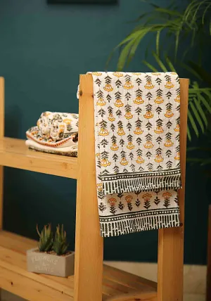 Olive Grace Block Print Hand Towel