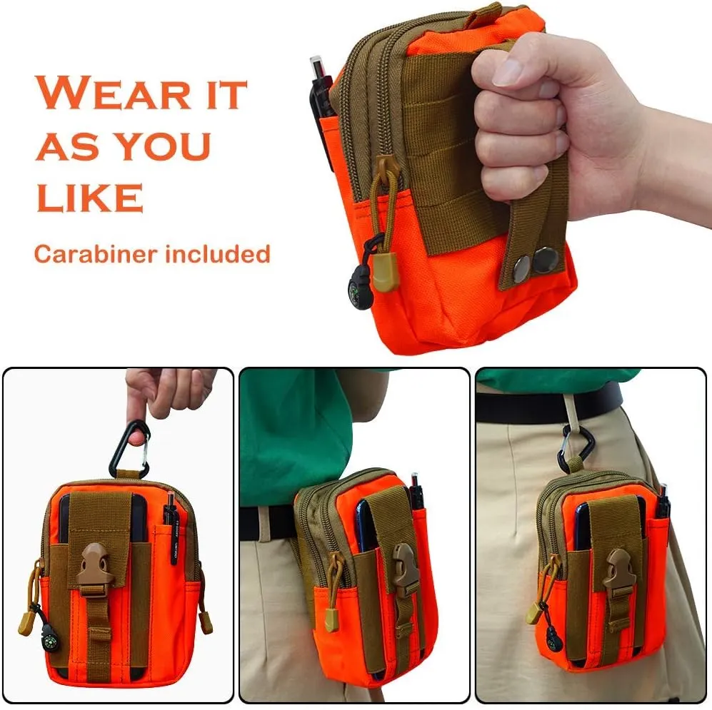 Outdoor Tactical Holster Military Molle Hip Waist Belt Bag Wallet Pouch Purse Phone Case for Compact Subcompact Pistols Guns Concealed Carry Waist Pack/Holster