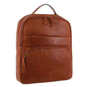 Pierre Cardin Rustic Leather Computer Bag/Backpack - Cognac