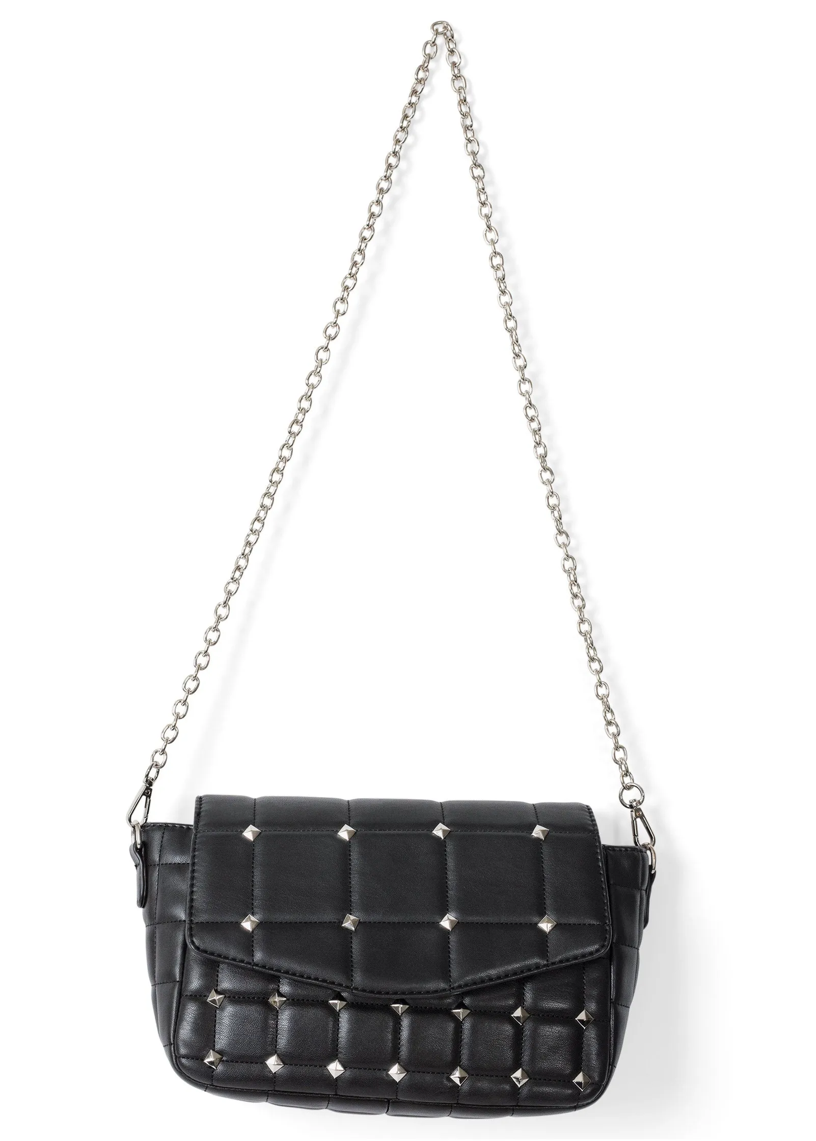 Quilted Chain Handbag - Black