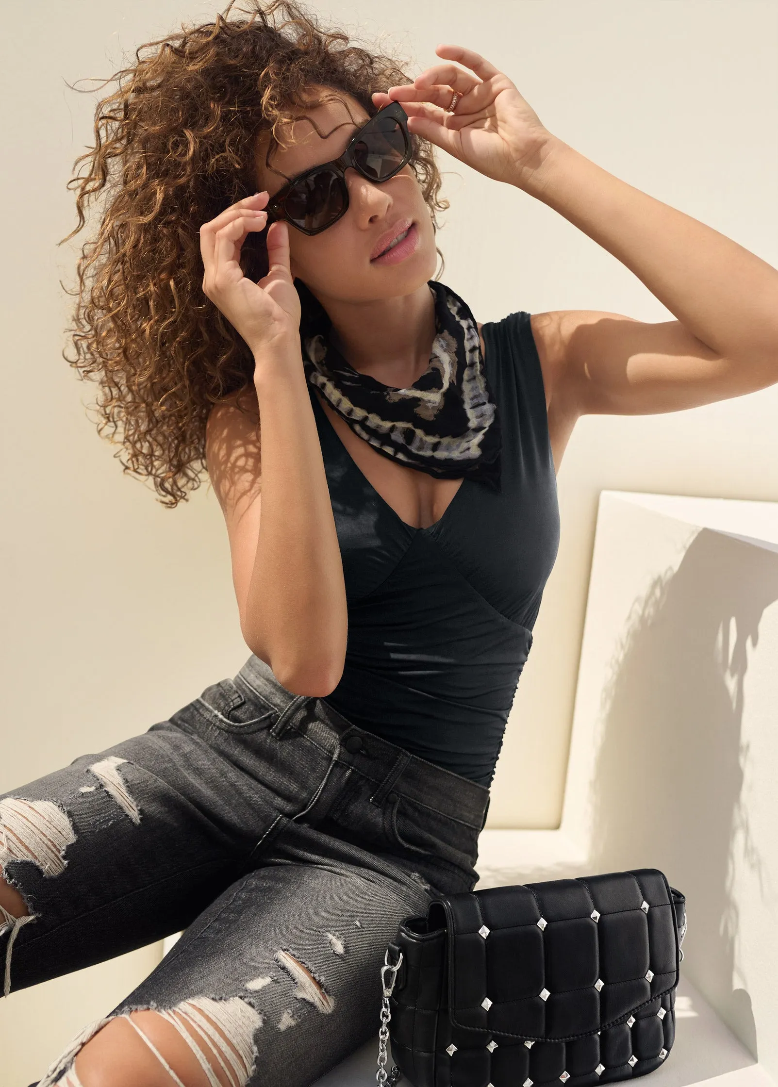 Quilted Chain Handbag - Black