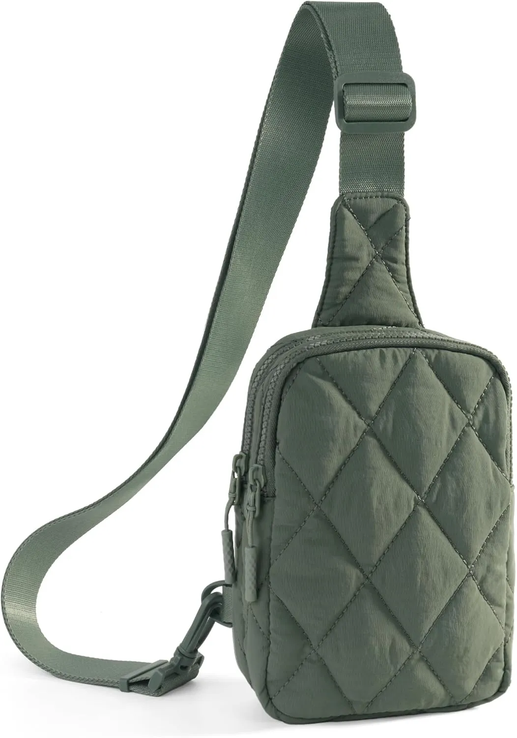 Quilted Puffer Sling Bag for Women Small Backpack Crossbody Chest Bag Fanny Packs Purses for Casual Traveling Hiking