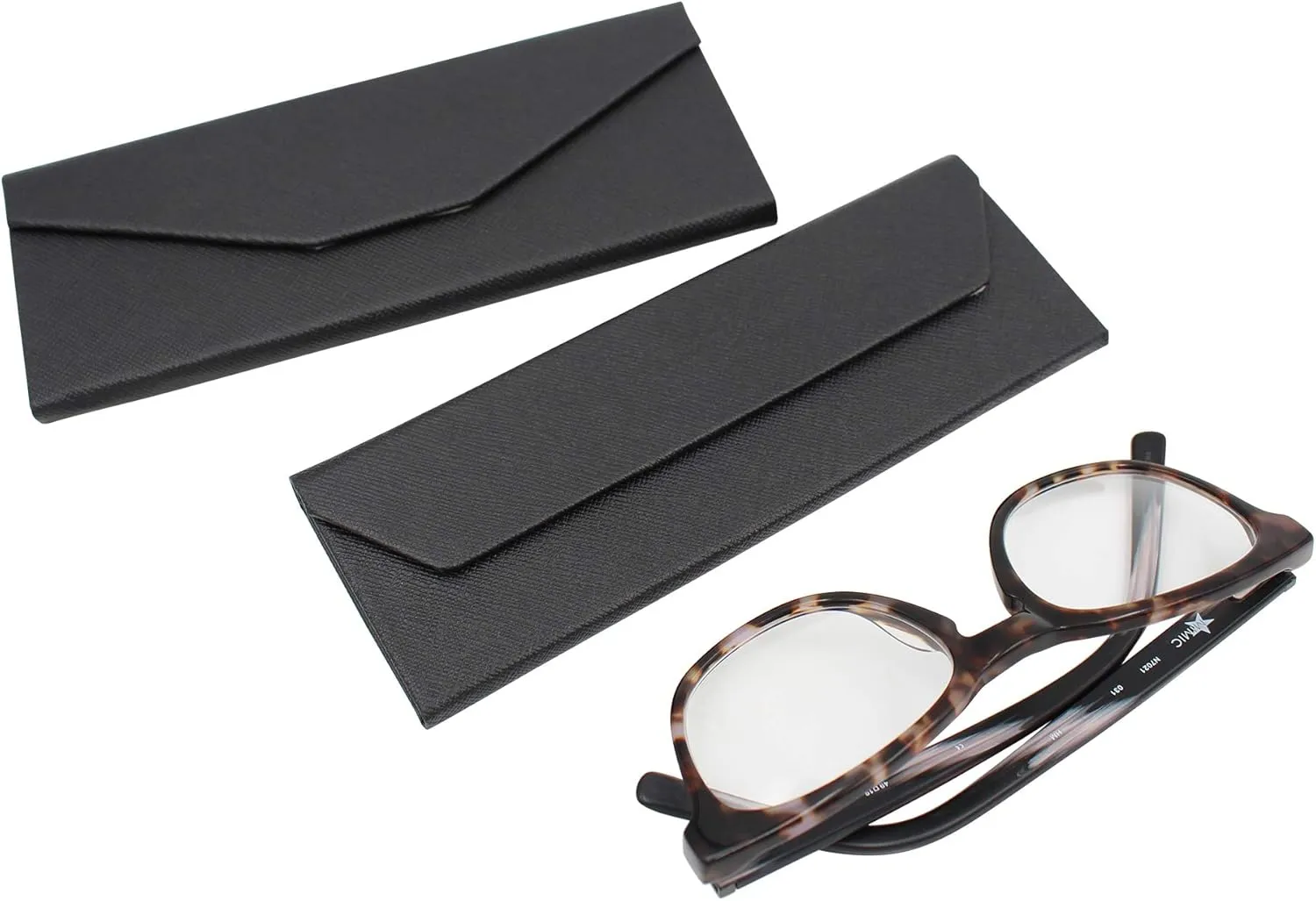 Real Sic Glasses Case for Men and Women - Magnetic Folding Hard Shell Sunglass Holder - Inspired by Solid Color