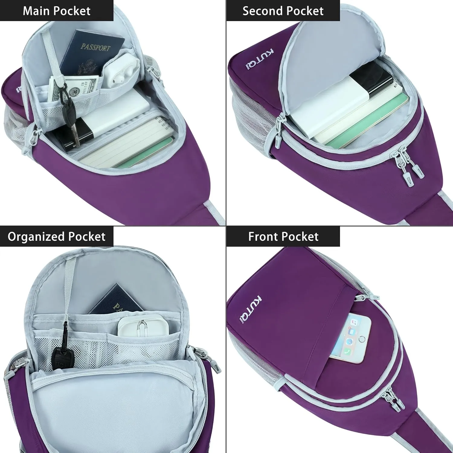 Sling Backpack Crossbody Sling Bag for Women Men Multipurpose Travel Essentials Hiking Chest Bag Daypack