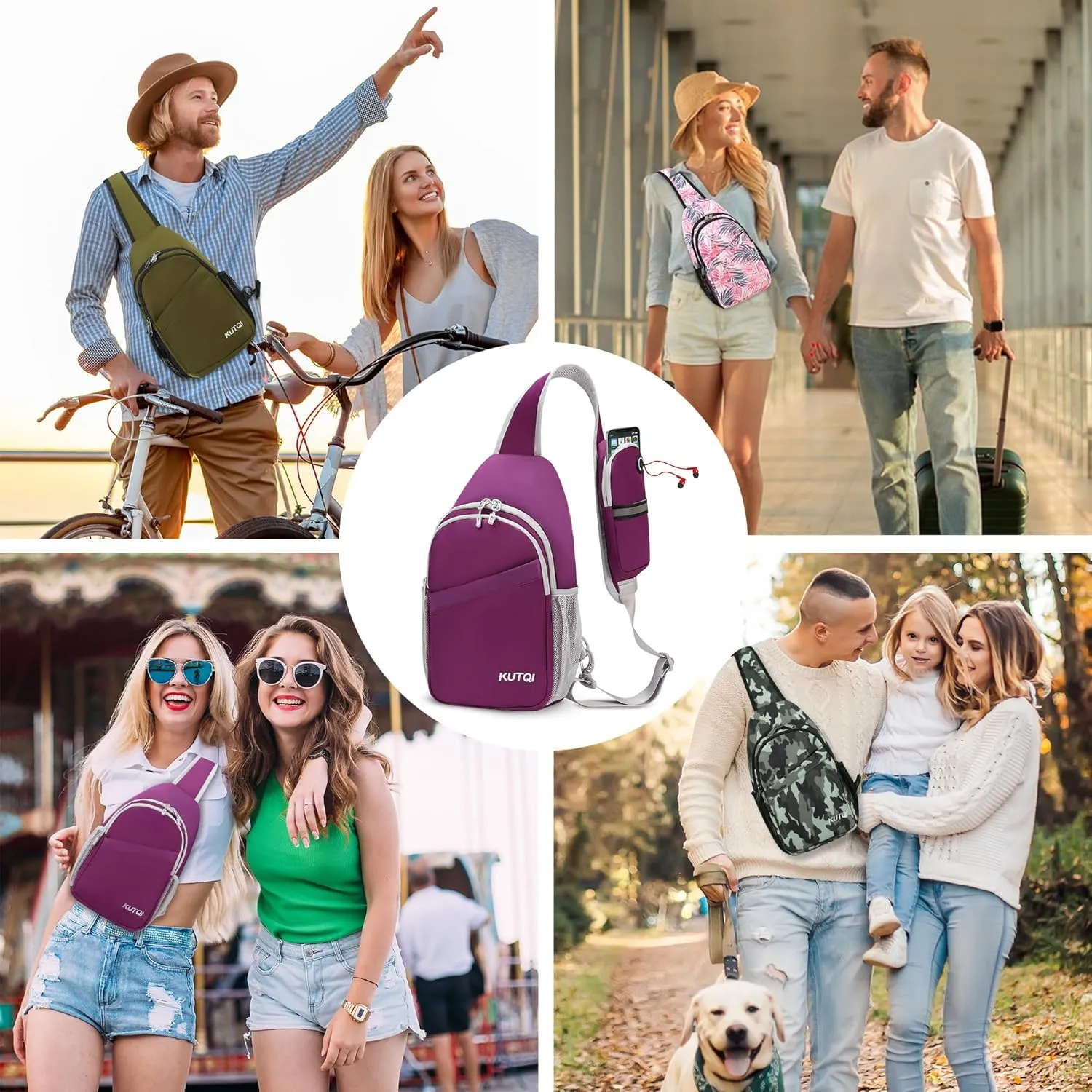 Sling Backpack Crossbody Sling Bag for Women Men Multipurpose Travel Essentials Hiking Chest Bag Daypack