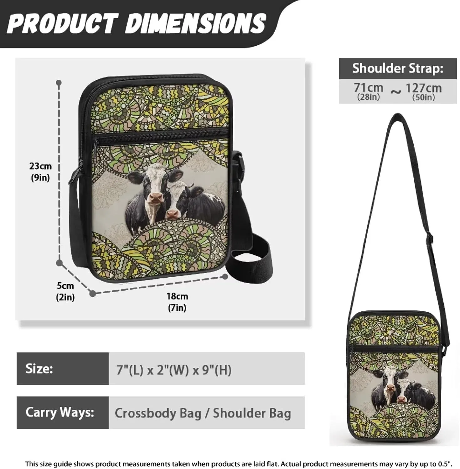 Small Messenger Bag Small Crossbody Bags for Women Men Sling Bag Shoulder Bag with Multi Pockets