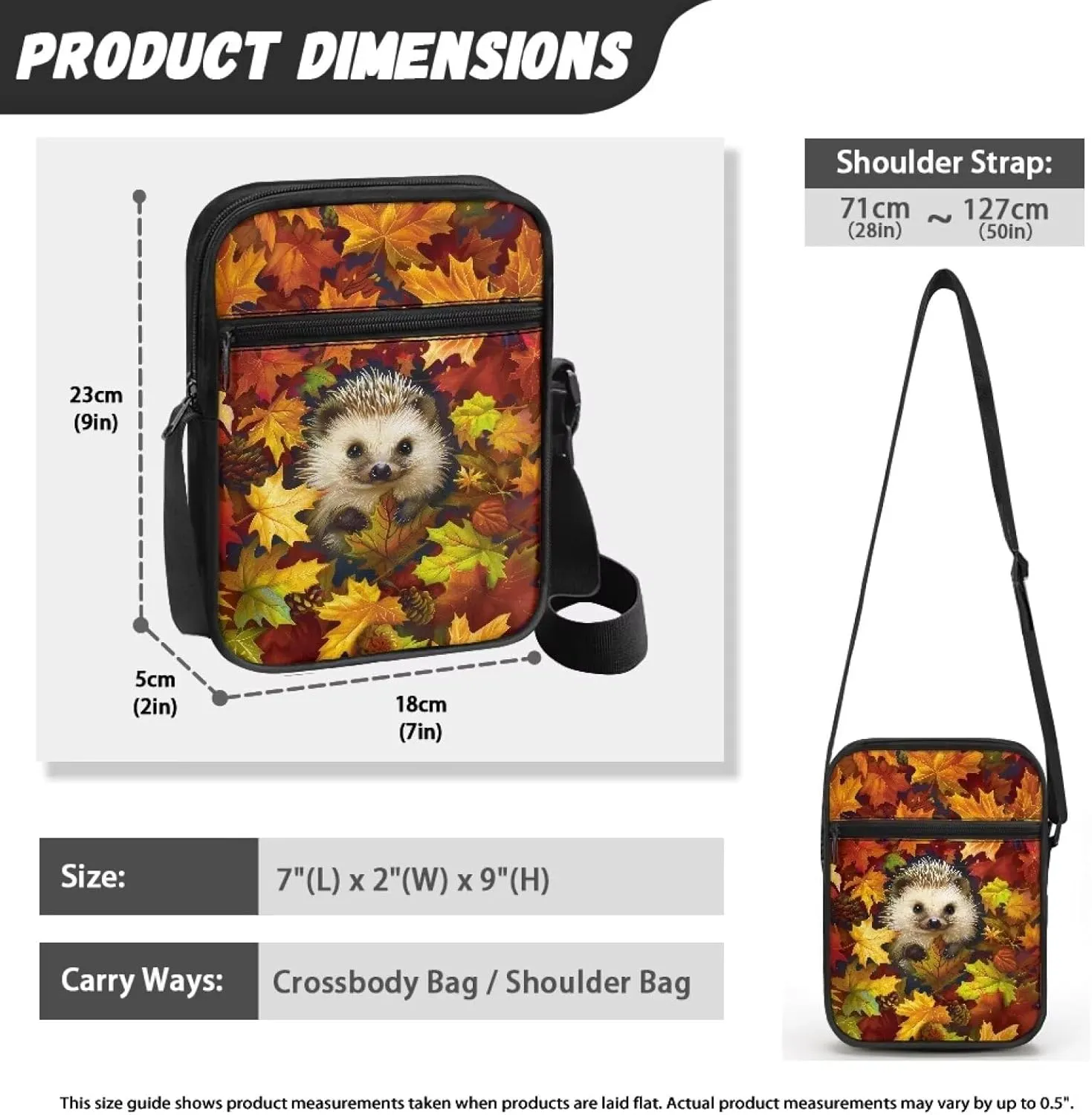 Small Messenger Bag Small Crossbody Bags for Women Men Sling Bag Shoulder Bag with Multi Pockets