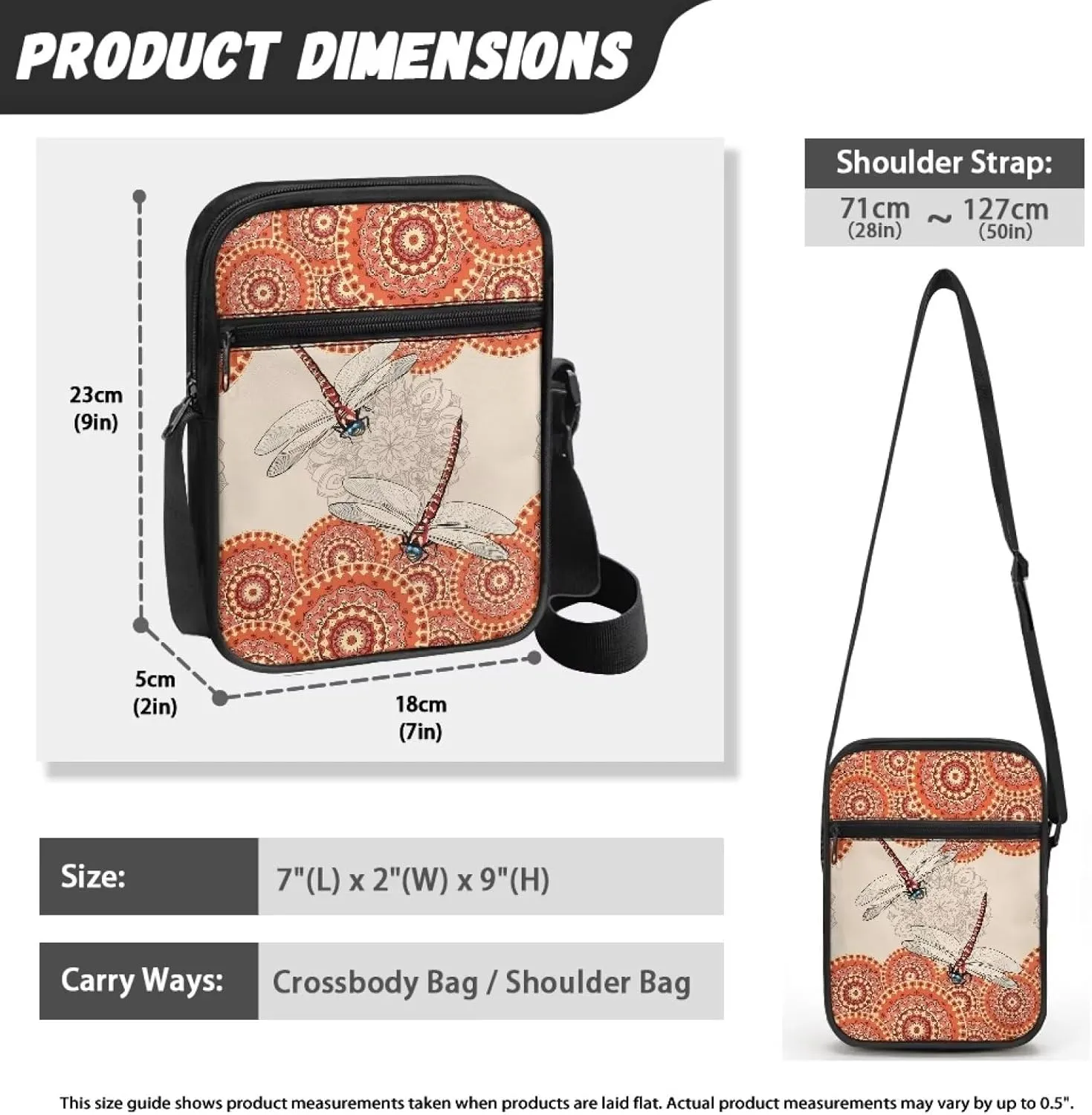 Small Messenger Bag Small Crossbody Bags for Women Men Sling Bag Shoulder Bag with Multi Pockets