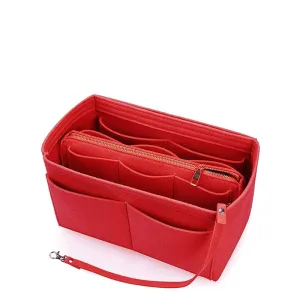 Solid Colored Felt Fabric Cosmetic Insert Bag Organizer