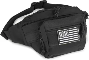 Tactical Waist Pack for Men, Concealed Carry Fanny Bag for Hunting, Trekking, Fishing, EDC, and Outdoor Gear (Black)