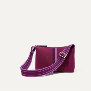 The Casual Crossbody - Plum Stripe