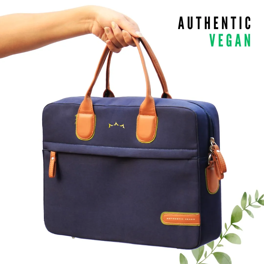 The Everyday All Purpose Messenger Bag Navy - Authentic Vegan
