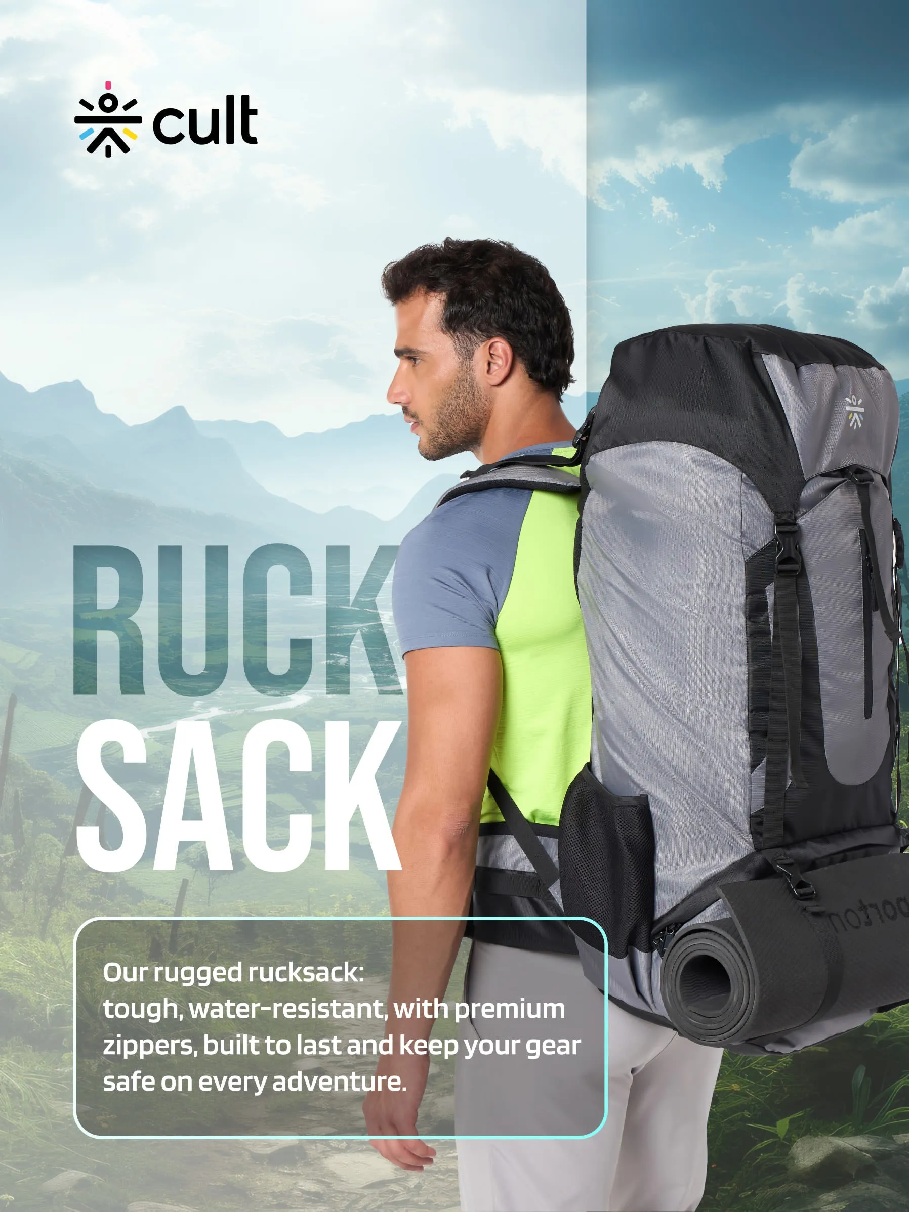 Travel Rucksack 80 L Grey