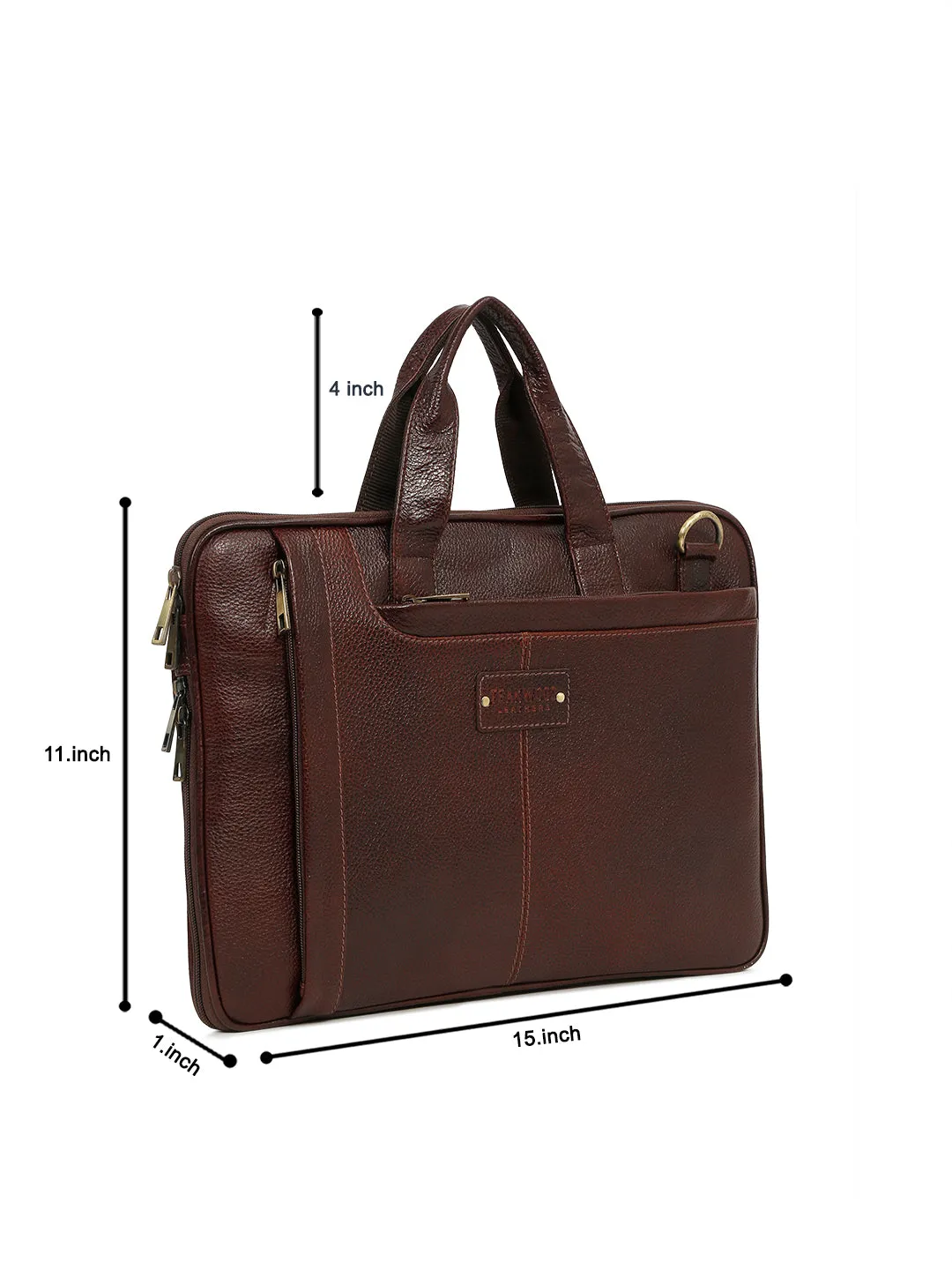 Unisex Brown Leather taxtured laptop Bag
