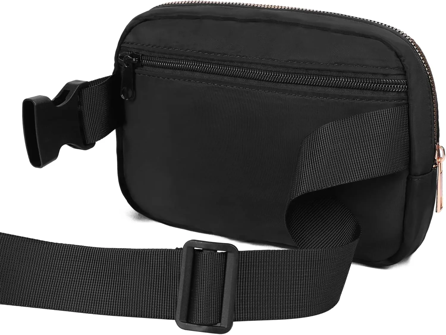 VKIOIP Unisex Fanny Pack Waist Belt Bag with Adjustable Strap,Hands Free Crossbody Fanny Bag with Zipper for Woman and Man,for Hiking,Running,Sports Gifts(Black)