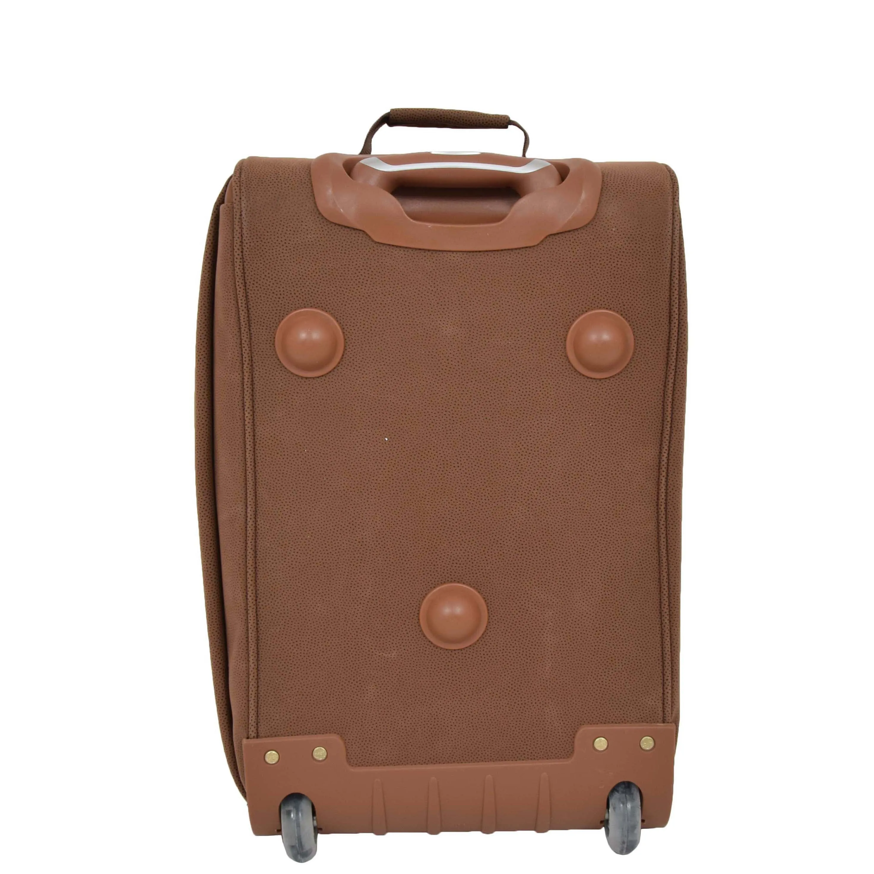 Wheeled Holdall 21" Medium Camel Faux Leather Travel Duffle Bag Norge