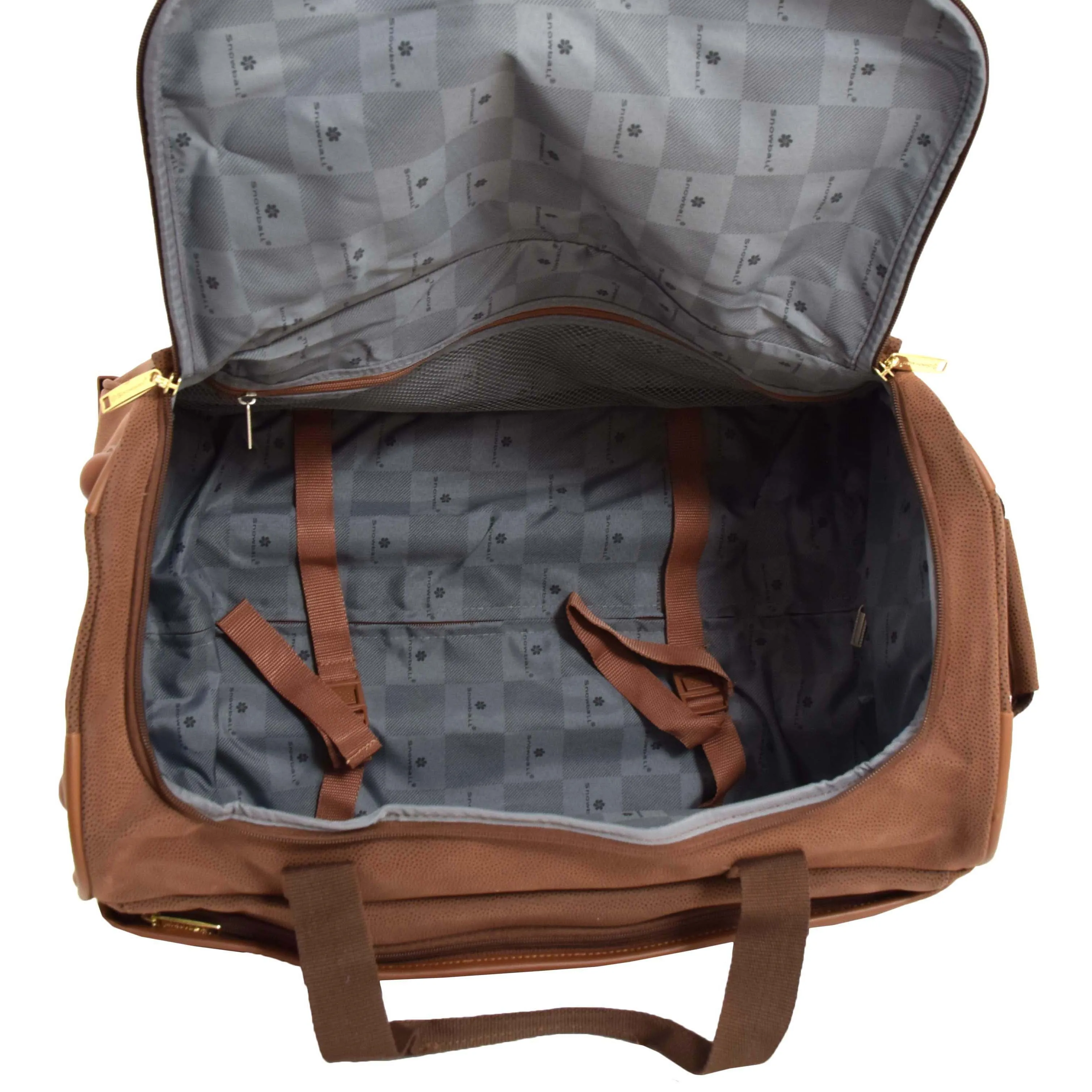 Wheeled Holdall 21" Medium Camel Faux Leather Travel Duffle Bag Norge