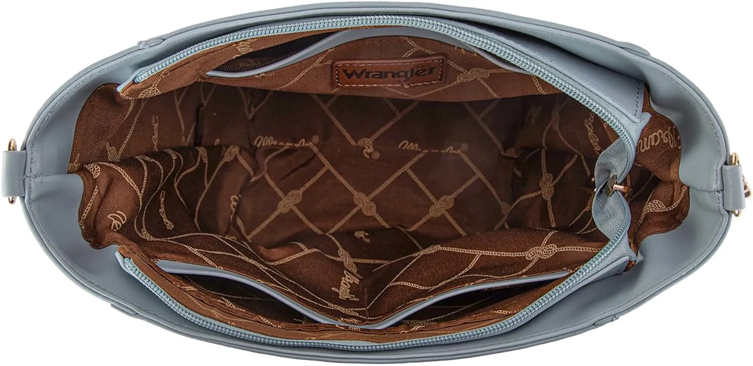 Wrangler MEDIUM Crossbody Bag for Women Vegan Leather Bucket Handbags with Guitar Strap