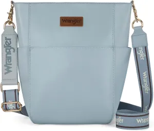 Wrangler MEDIUM Crossbody Bag for Women Vegan Leather Bucket Handbags with Guitar Strap