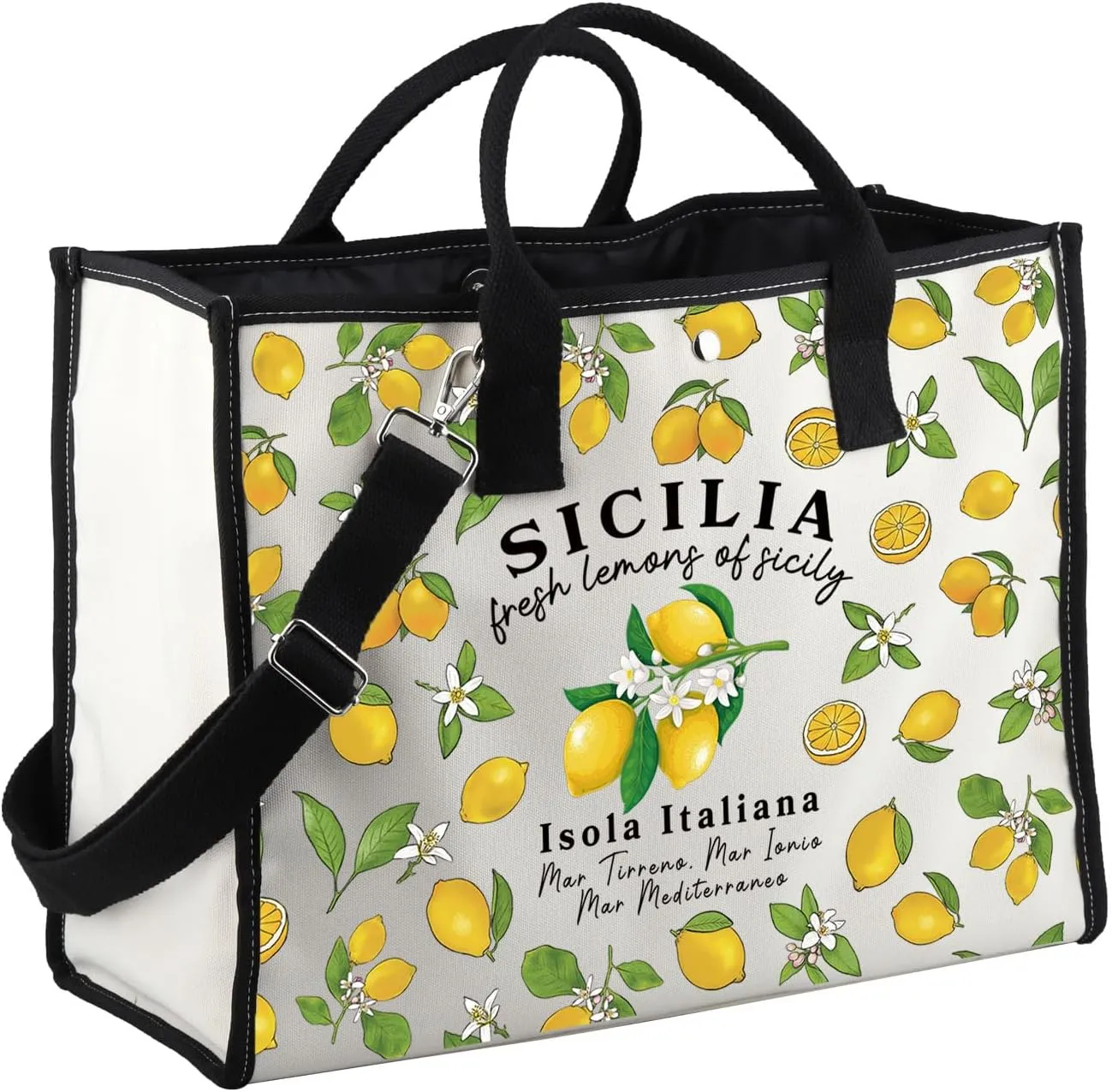 Zuo Bao Sicily Lemons And Limoncello Sicilia Island Italy Gift Sicily Tote Bag Lemon Shoulder Bag Travel Lover