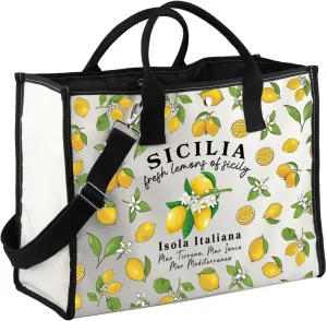 Zuo Bao Sicily Lemons And Limoncello Sicilia Island Italy Gift Sicily Tote Bag Lemon Shoulder Bag Travel Lover